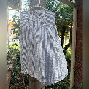 Old Navy Blue and White Strapless Dress